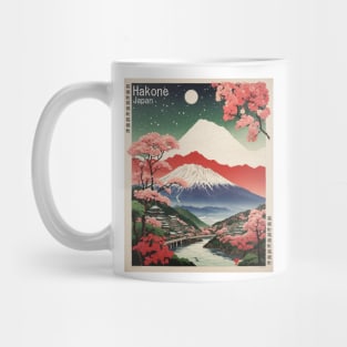 Hakone Japan Mt. Fuji Cherry Blossom Vintage Tourism Travel Poster Mug